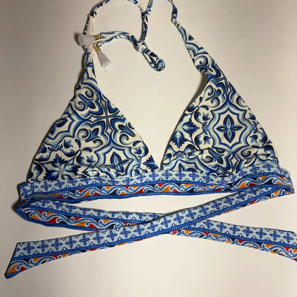 La Blanca Banded Halter Bikini Top – Blue / Alboran Sea - Picture 3 of 7